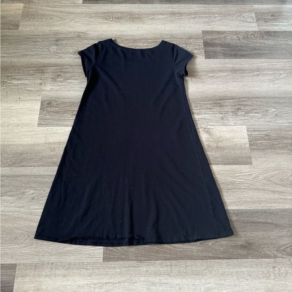 Eileen Fisher organic cotton jersey shirt dress black medium M - Picture 5 of 8